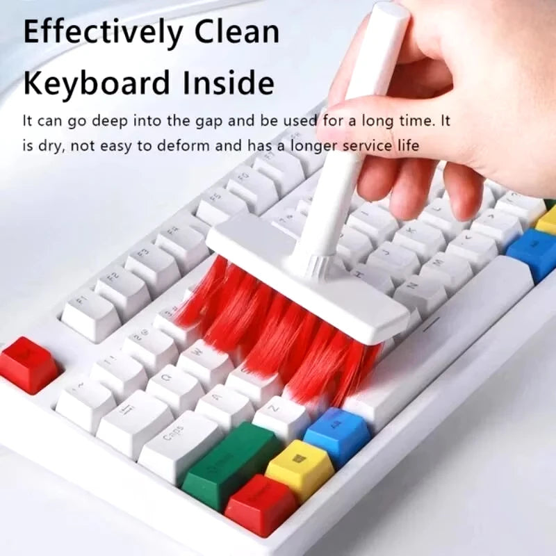 5 in 1 Multifunctional Keyboard Cleaning Brush Earphone Computer Keycap Puller Cleaner Wireless Earbuds Gap Dust Remover Tool