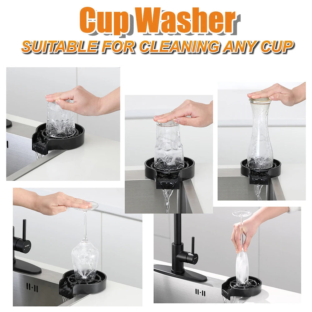 Faucet Glass Rinser High Pressure Cup Washer For Kitchen Sink Glass Beer Coffee Milk Tea Cup Cleaner Bar Accessories Clean Tool