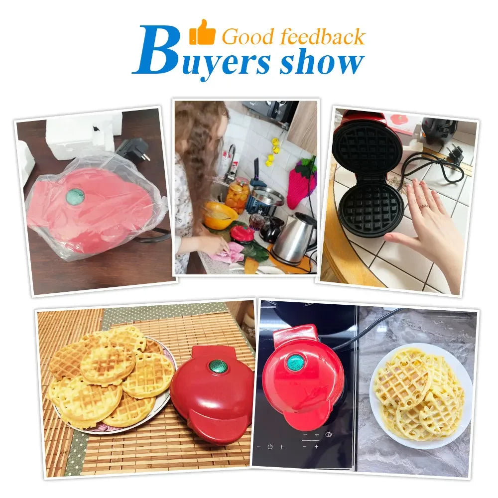 Electric Mini Waffle Maker Kitchen Cooking Utensil Breakfast Dessert Light Food Machine